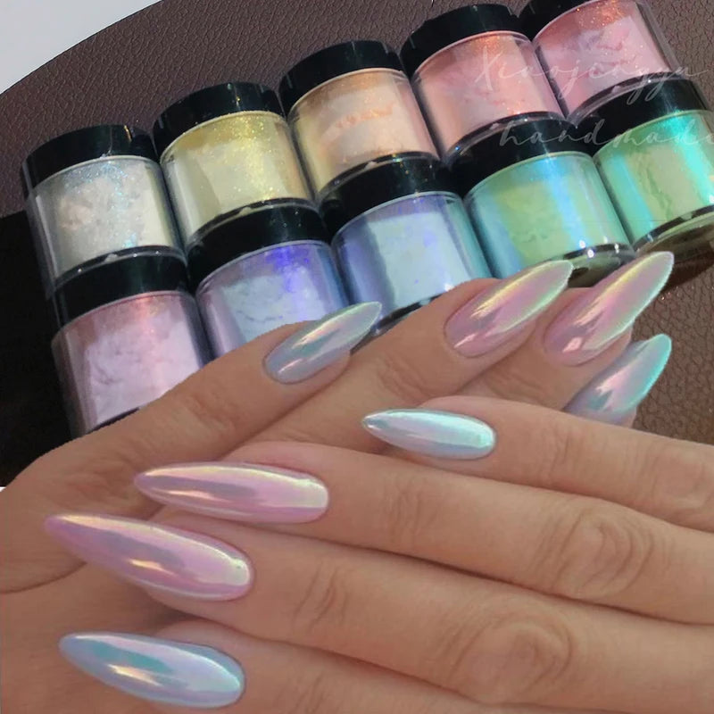 Chrome Nail Powder Shimmer Aurora Glitter for Nail Art - Neon Mermaid Effect - 10g Jar