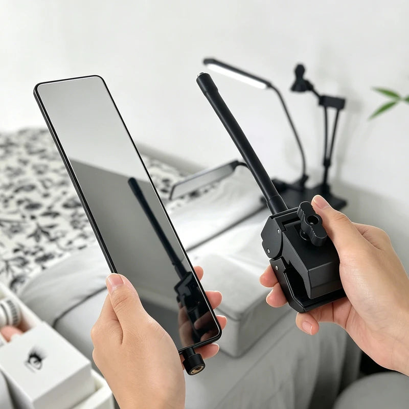 Hands-Free Lash Extension Mirror with Clip and Tray Stand for Lash Artists