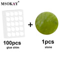 Eyelash Extension Glue Sticker Pads & Jade Stone Holder Set - Lash Extension Accessories