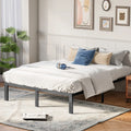 Metal Bed Frame with Storage Space - Twin to King Size, Sturdy Steel Slats