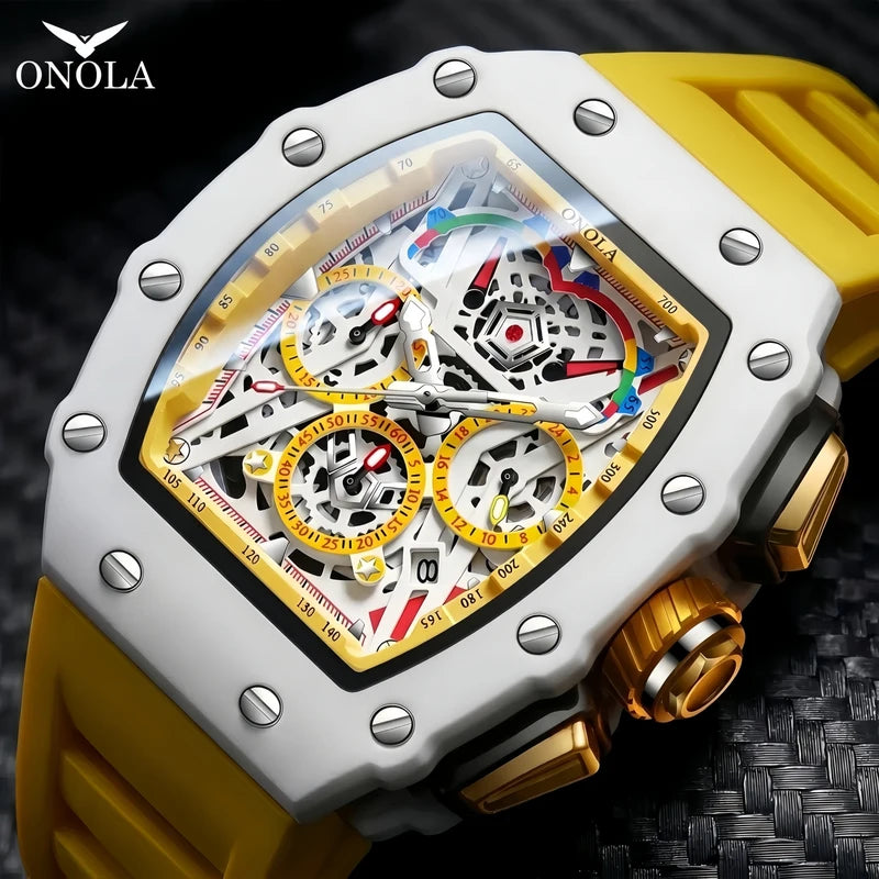 Multifunctional Waterproof Silicone Watch - Casual Quartz Timepiece for Men