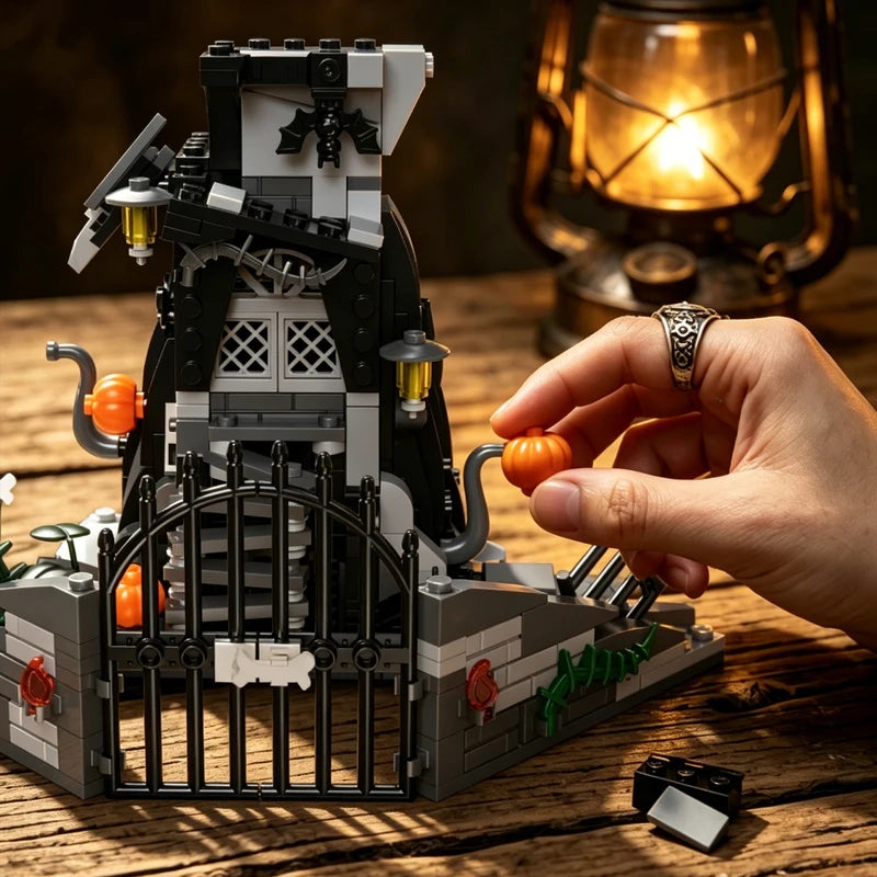 Halloween Castle Building Blocks Set - 598PCS Castle Model for DIY Kids Gift