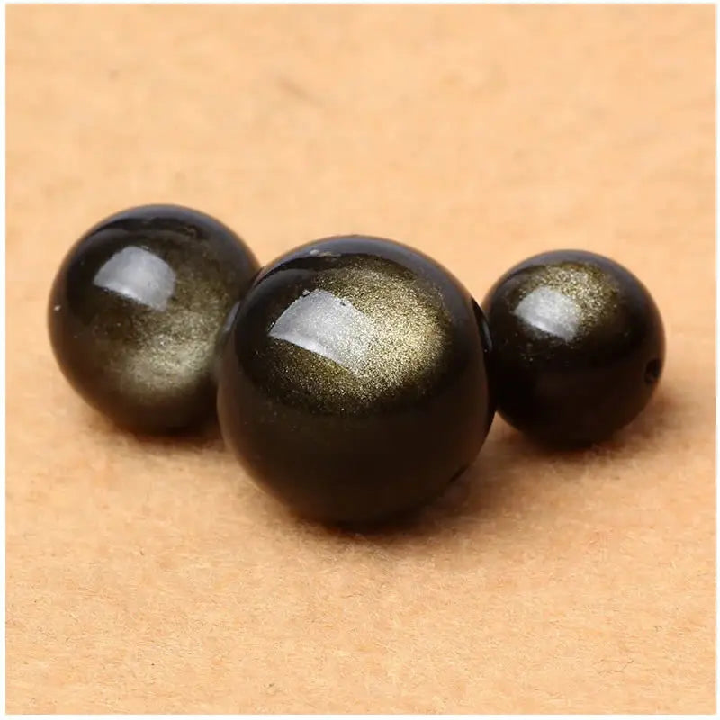 Natural Stone Golden Obsidian Beads for Jewelry Making – Round Spacer Stones 4-14mm