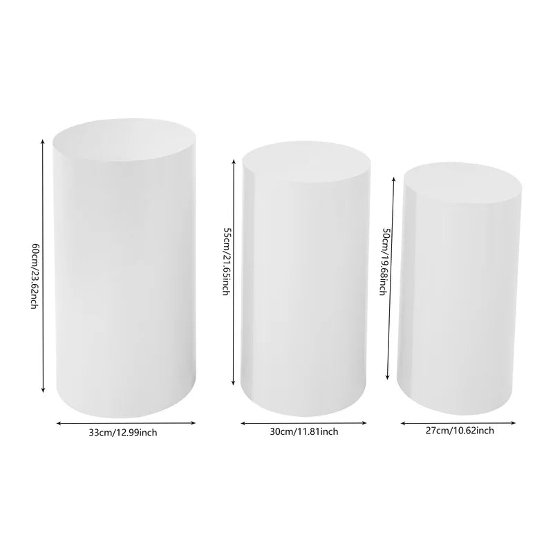 Set of 3 or 5 Round Metal Pedestal Cake Stands for Weddings and Parties