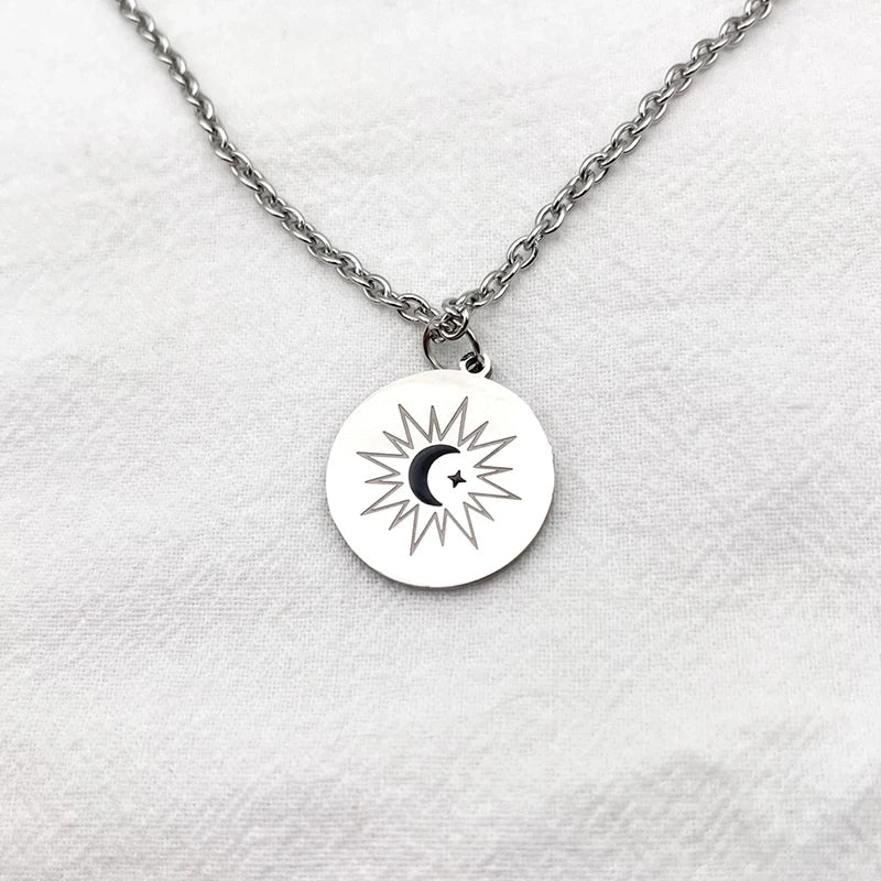 Titanium Steel Circular Chain Necklace for Cosplay & Lovers Jewelry - 55cm