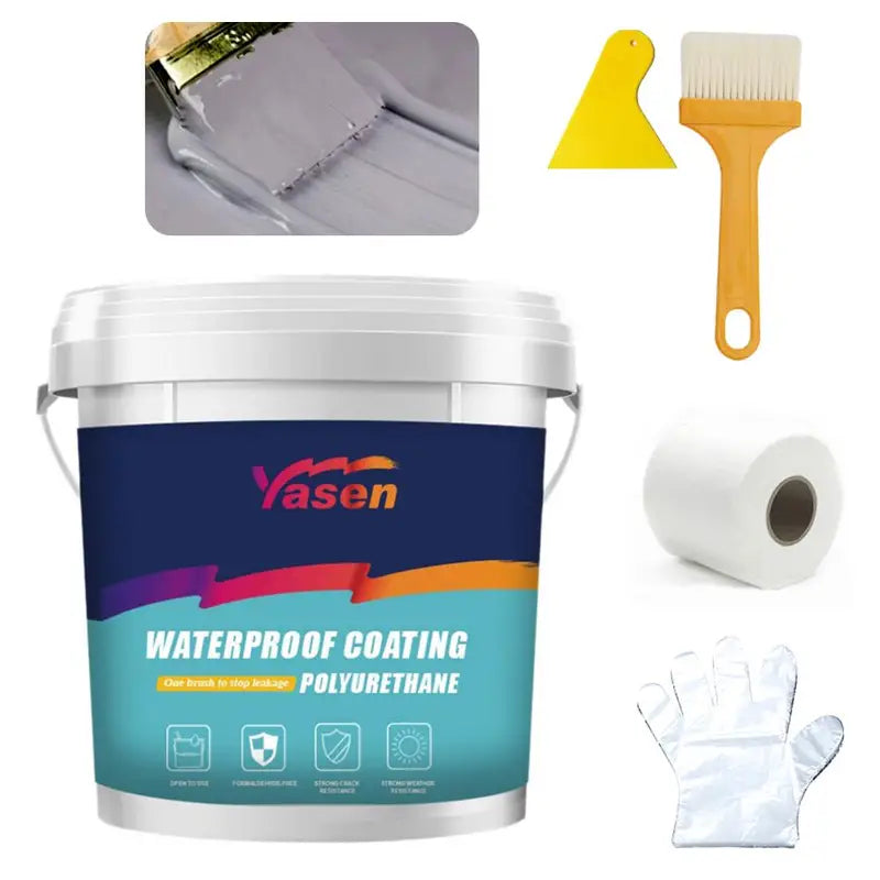 Water-Based Polyurethane Waterproof Coating for Exterior Walls & Roofs - Leak Repair, Eco-Friendly, 300g-1000g