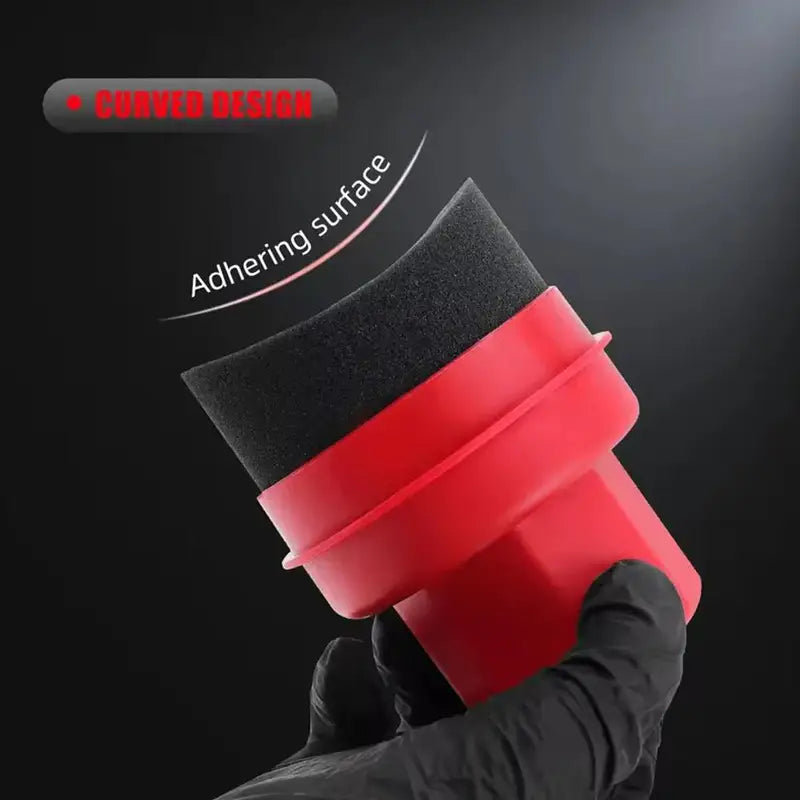 Car Tire Dressing Applicator Sponge with Lid - Ergonomic Wax & Cleaning Tool