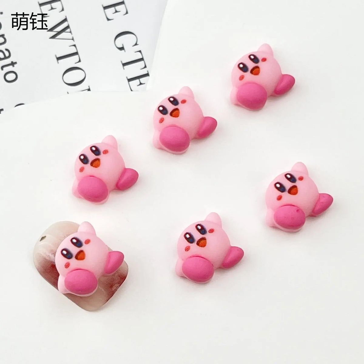 20Pcs Resin Mini Game Character Kirby Nail Charms Art Decor Craft Set