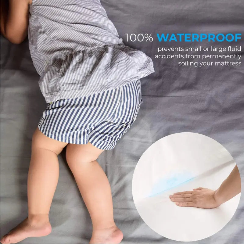 Baby Waterproof Mattress Protector Fitted Sheet Breathable Noiseless Crib Toddler Cover