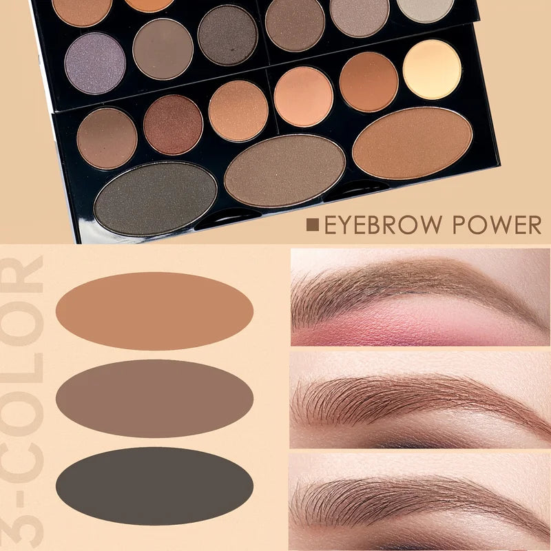 Multi-Functional Makeup Gift Box with Eyeshadow, Eyebrow Powder & Blush Palette