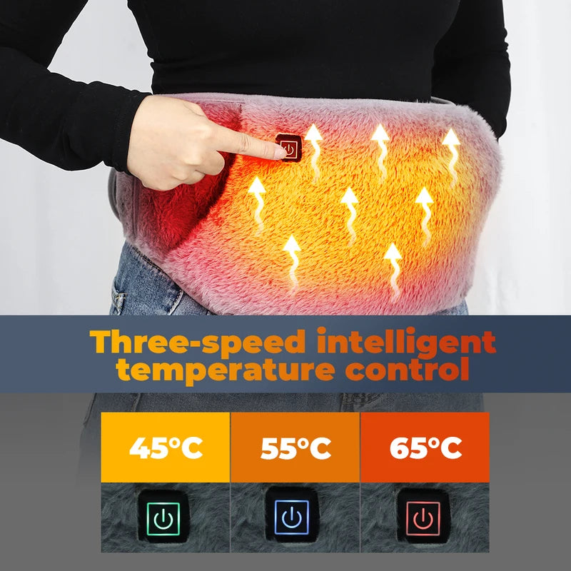 Electric Heating Belt for Hands and Waist - 3 Levels USB Recharging Warm Pad