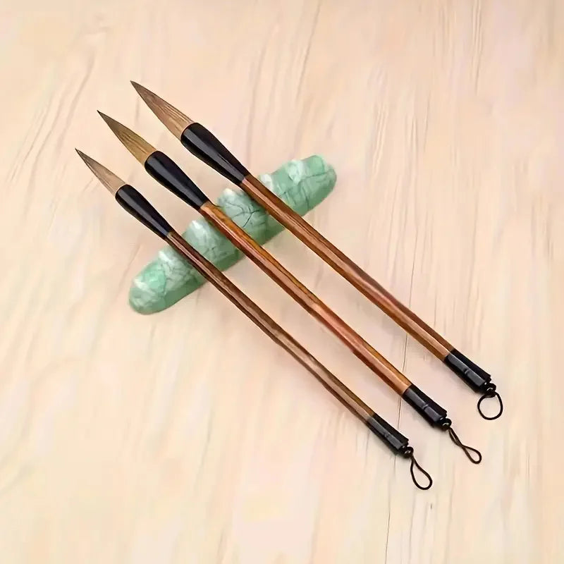 3-Piece High-Quality Painting Brush Set - Large, Medium & Small Chinese Style Art Supplies