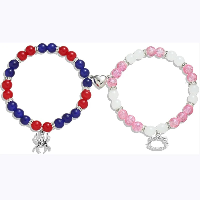 Matching Spider Friendship Bracelets for Couples & Best Friends Jewelry Gift Set