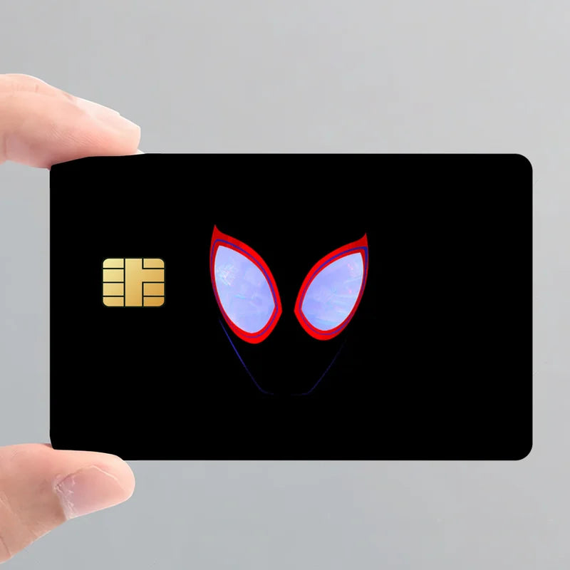Waterproof Scratch-Resistant Card Stickers Set - 4PCS Decorative Hero Man Across Verse