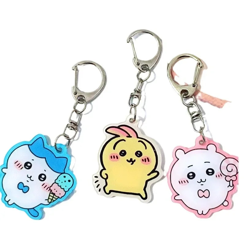 Acrylic Cartoon Keychain Pendant - Cute Hachiware Usagi Animal Accessory Gift