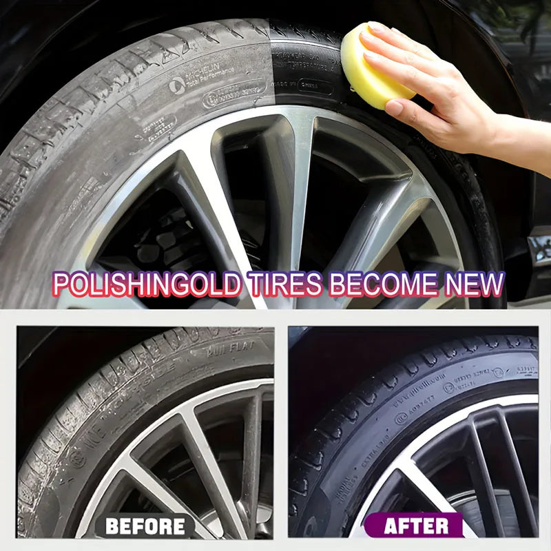 Car Tire Shine & Protection Wax - Long-Lasting Gloss & Anti-Aging Coating