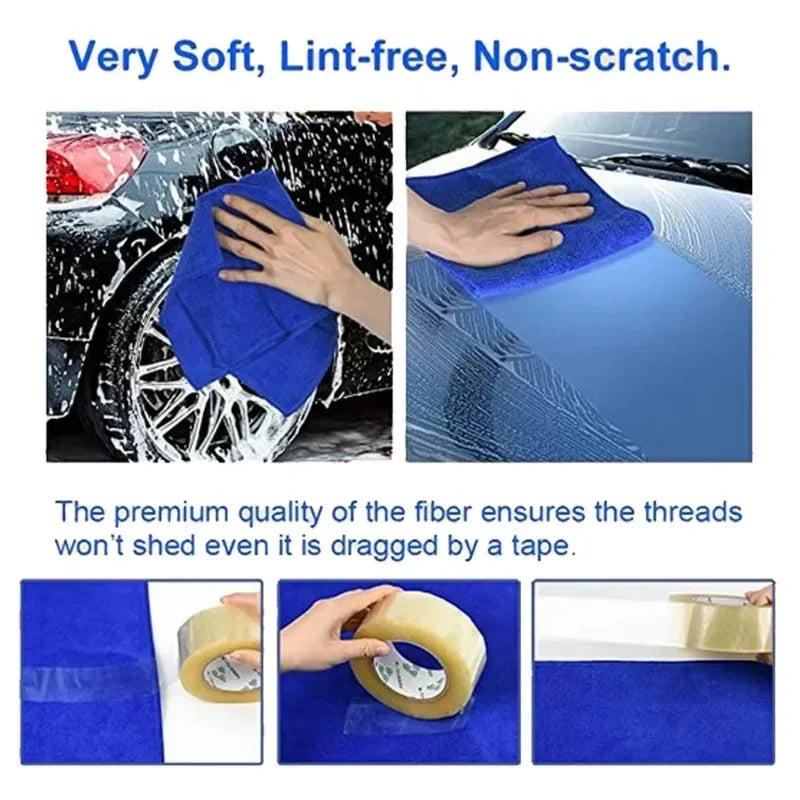 20 Pack Microfiber Car Wash Towels Drying Cloths Auto Detailing & Household Cleaning