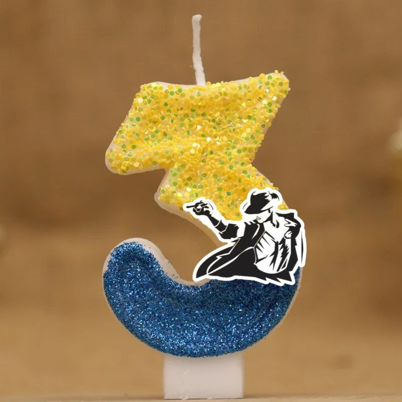 Dance Theme Digital Candle Numbers 0-9 Kids Birthday Cake Decoration Supplies
