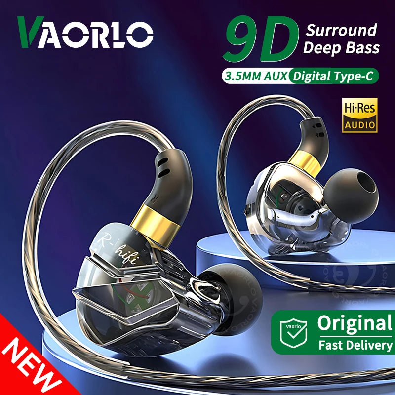 Heavy Bass In-Ear Headphones with Digital Chip & Mic - Wired 3.5MM/Type-C for Samsung & Android