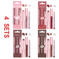 3-Piece Lip Makeup Set with Lip Liner Lip Gloss and Lipstick - Long-Lasting Hydrating Travel Mini Kit