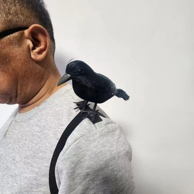 Halloween Crow Shoulder Cosplay Costume Accessories with Elastic Band - Holiday Decor