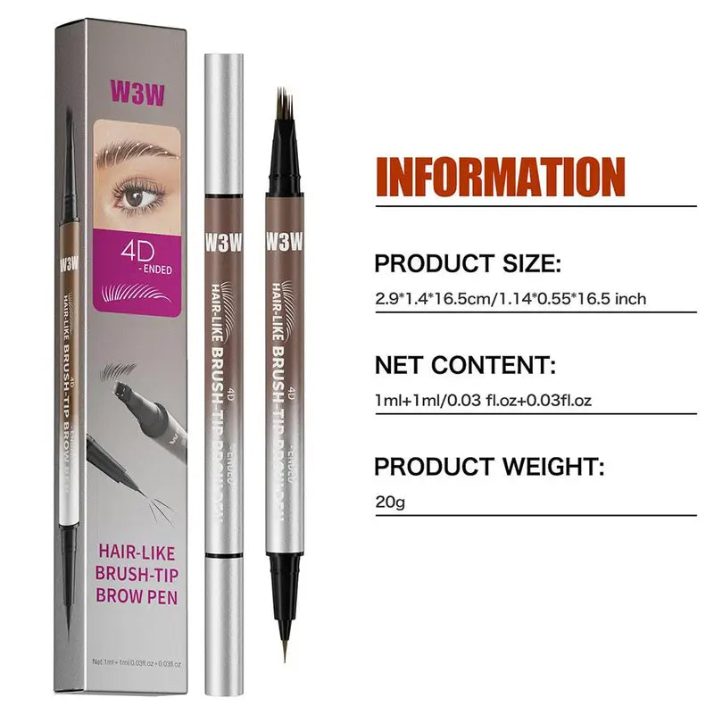 Dual-Ended Micro-Sculpting Eyebrow Pencil & Eyeliner - Long-Lasting Liquid Makeup