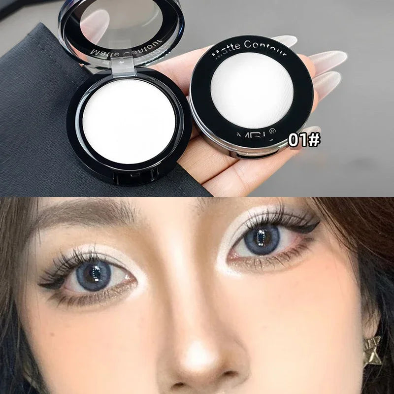 Matte Contour Palette for Natural Daily Makeup, Easy to Blend Face Powder for 3D Nose and Cheek Highlight and Shading