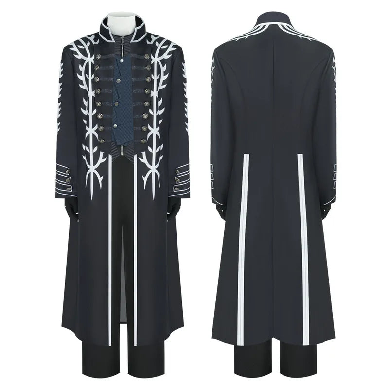 Vergil Cosplay Costume Set with Wig Devil May Cry Halloween Outfit for Men
