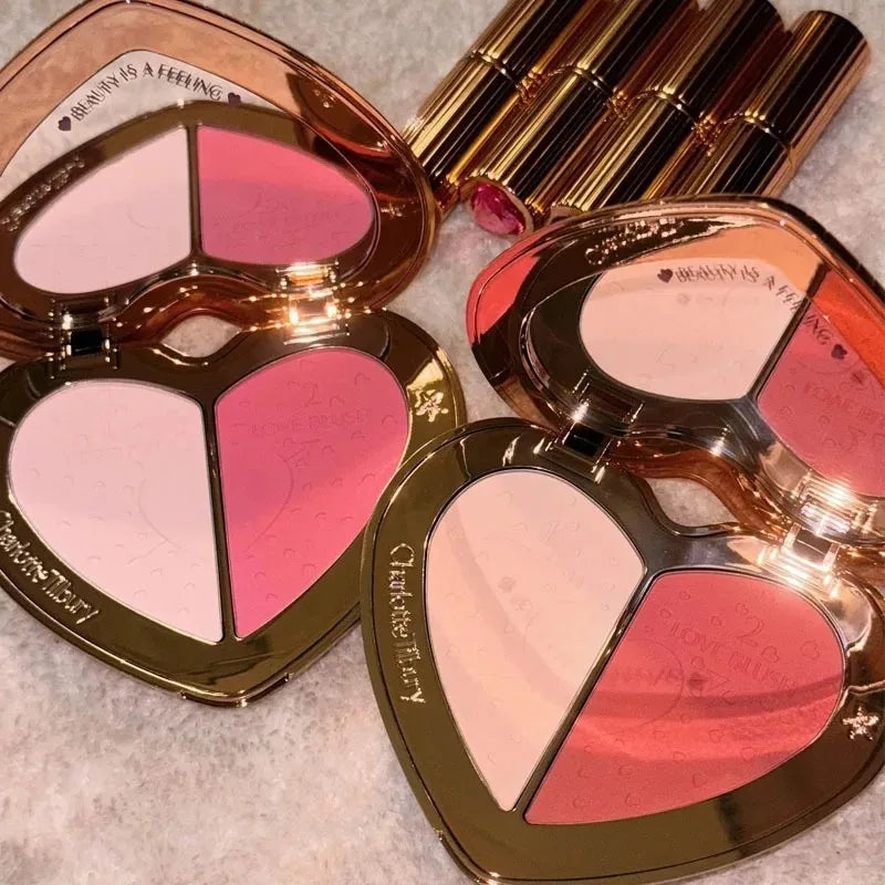 Makeup Lipstick & Lip Liner Set with Blush and Foundation - Natural Dewy Finish