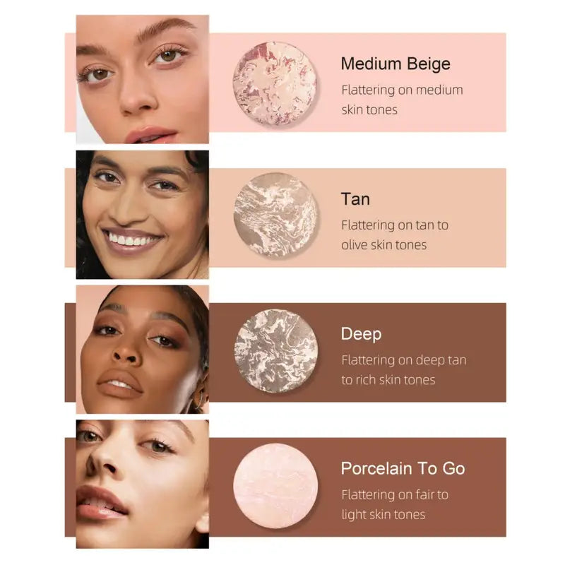 7 Colors Waterproof Matte Finishing Powder Foundation Compact Long Lasting Makeup Base