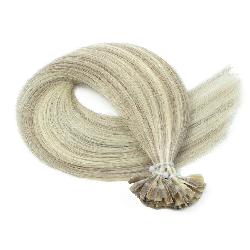 K Tip Hair Extensions Human Hair Keratin Fusion Straight 12-24 Inch Natural