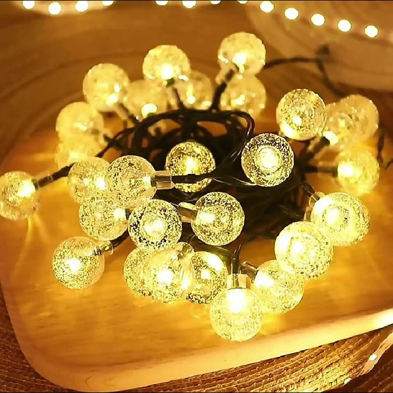 Outdoor Waterproof Solar String Lights with 8 Modes - 100LED Globe Lights
