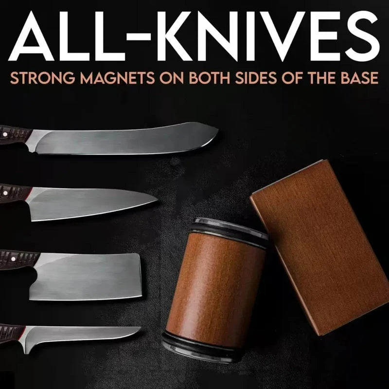 Double Sided Diamond Knife Sharpener with Magnetic Angle Roller for Kitchen