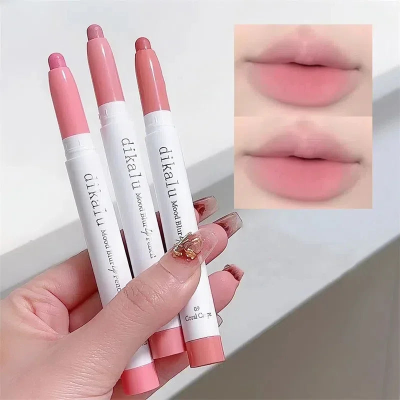 Matte Lipstick Pen Waterproof Lip Liner Pencil - Nude, Coral Pink, Long-Lasting