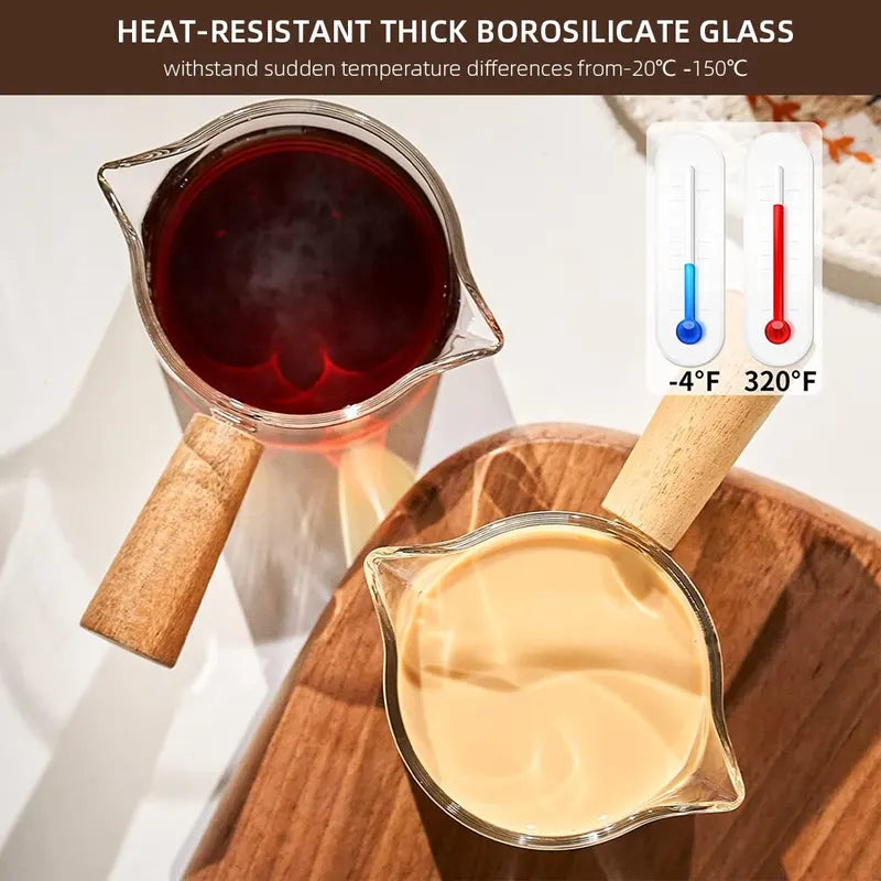 75ml Heat-Resisting Glass Espresso Measuring Cup with Handle and Scale