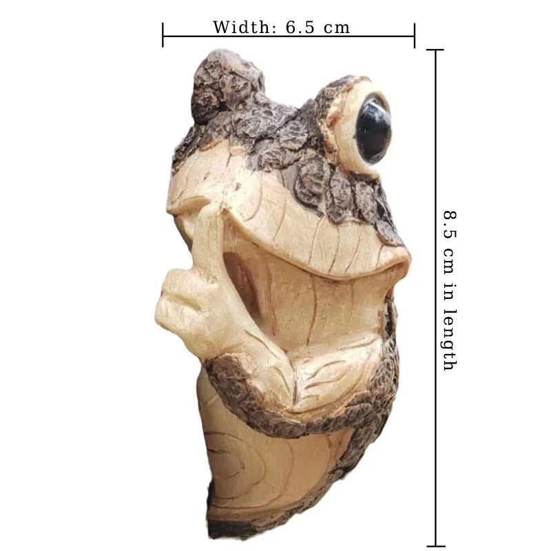 Peeping Frog Climbing Tree Hanging Decoration Resin Garden Ornament