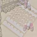 Self-Adhesive Nail Stickers with Pearl Lace Bow & Heart Designs for Manicure