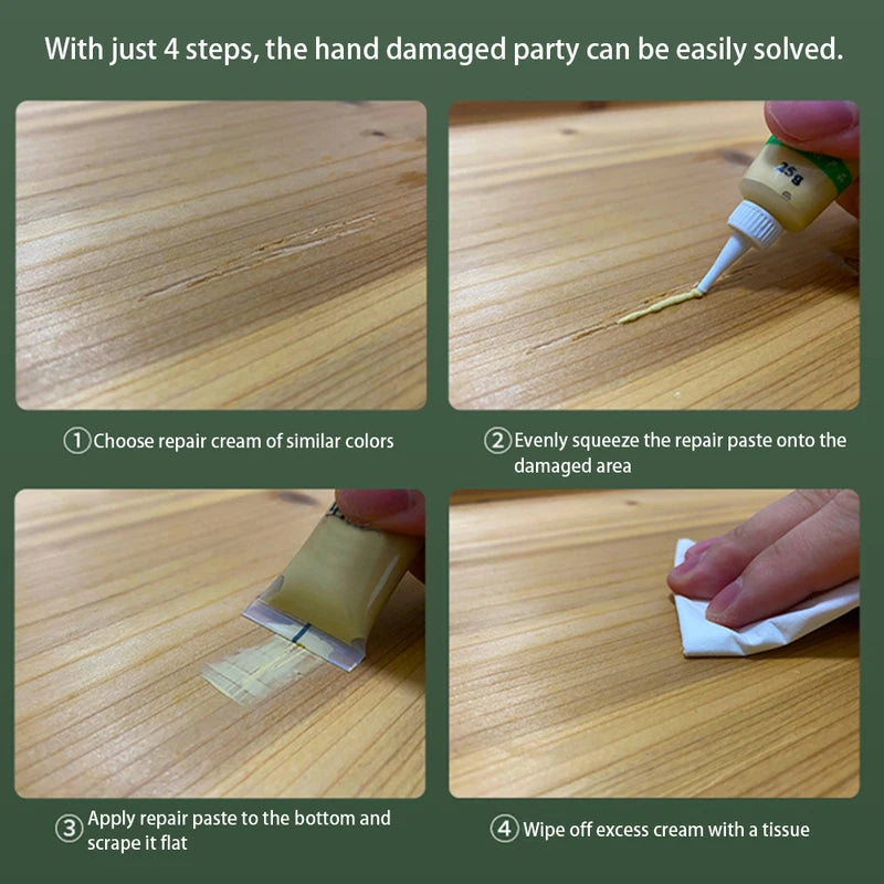 Multicolor Wooden Furniture Scratch Repair Paste - Multi-purpose Touch-up Filler for Floors, Doors, & Stairs