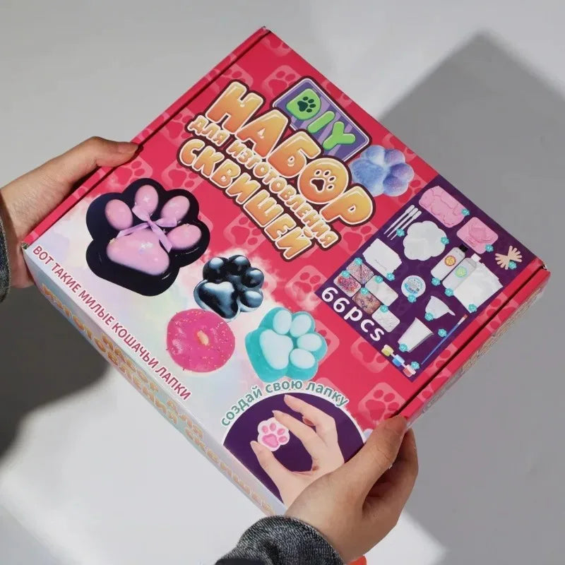 DIY Squishy Kit Set Liquid Gel for Kawaii Cat Claw Cartoon Characters