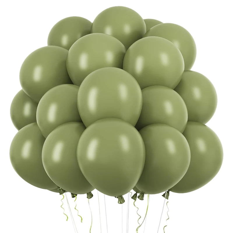 12 Inch Olive Green Latex Balloons for Wedding Birthday Baby Shower Party Decorations