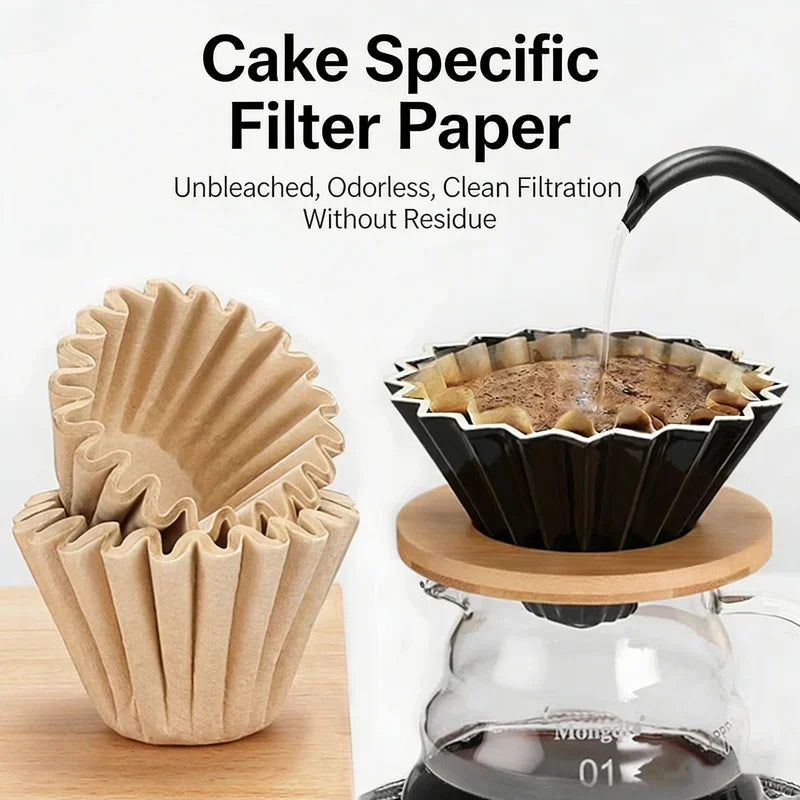 Disposable Coffee Filter Papers 50/100pcs for Drip Coffee Makers, Fits B75 & Wave Drippers