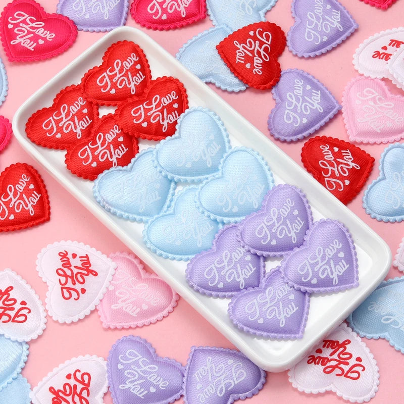 Heart-Shaped Sponge Artificial Petal for DIY Sewing Crafts and Wedding Decor - 50PCS
