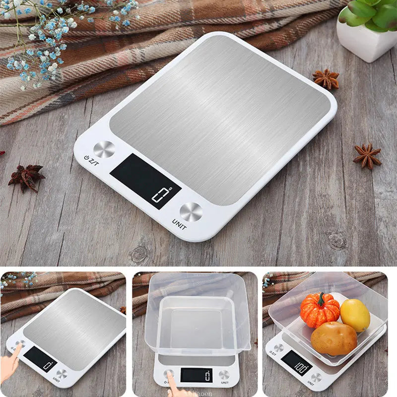 Digital Kitchen Scale 15Kg/1g for Cooking & Baking Stainless Steel