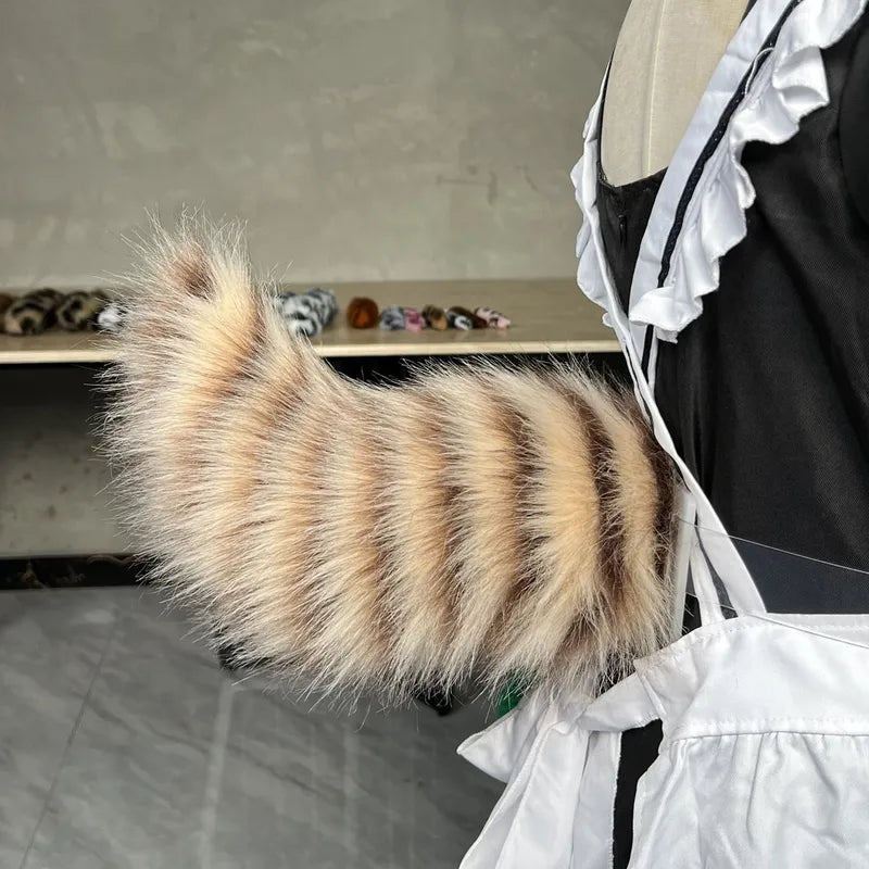 Furry Animal Tail Costume Accessory - Moving Shake Tail for Cosplay & Halloween