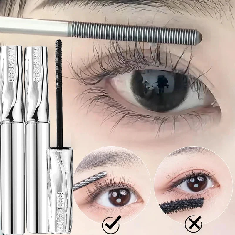 Waterproof Long-Lasting Fiber Mascara with Spiral Brush for Curled Lashes