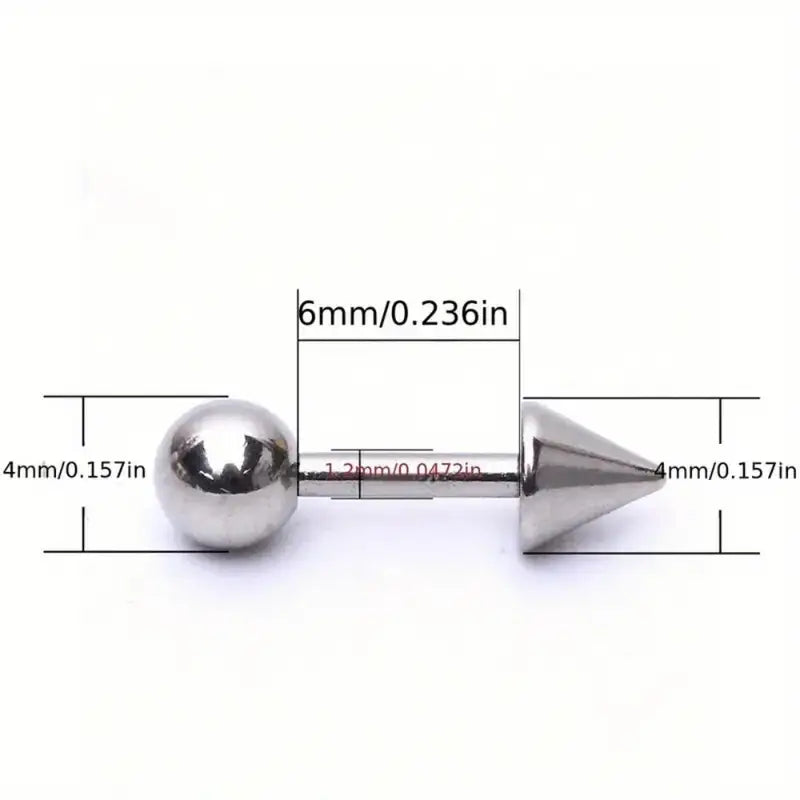 3 Pcs Stainless Steel Spike Stud Earrings Set Hypoallergenic Y2K Fashion Jewelry
