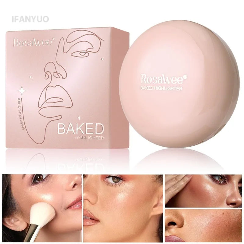 3D Face Highlighter Powder - Silky Baked Glow & Contour Makeup Palette