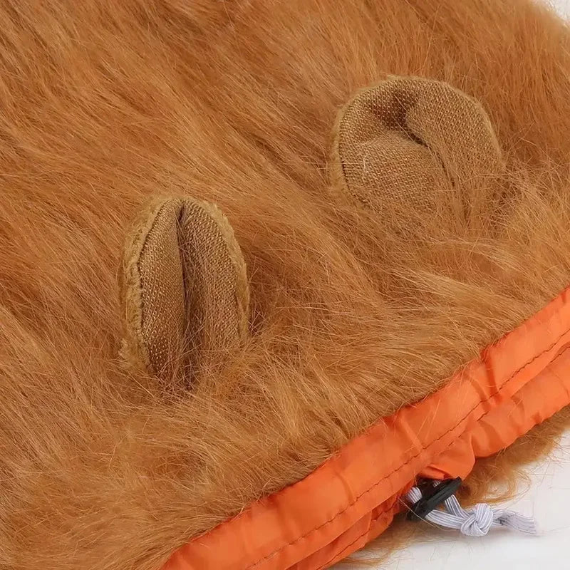 Pet Lion Head Wig Cosplay Dog Costume - Realistic Mane for Medium & Large Dogs