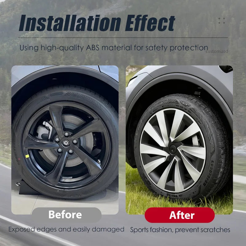 Tesla Model Y Hubcaps 19 Inch Wheel Covers for 2025 Performance - All Colors
