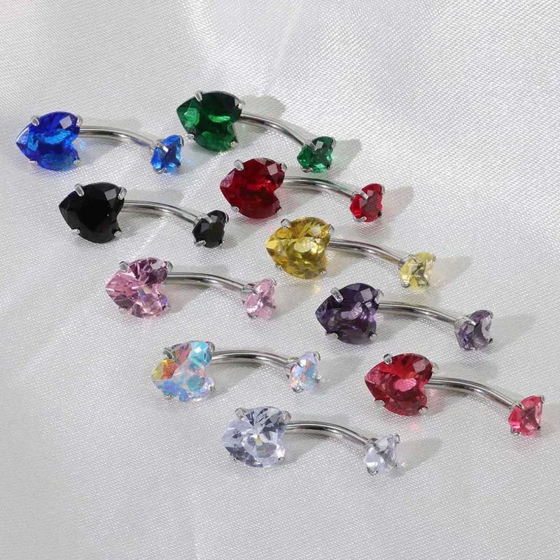 10Pcs Surgical Steel Multi-Shape Navel Rings Body Piercing Jewelry Set